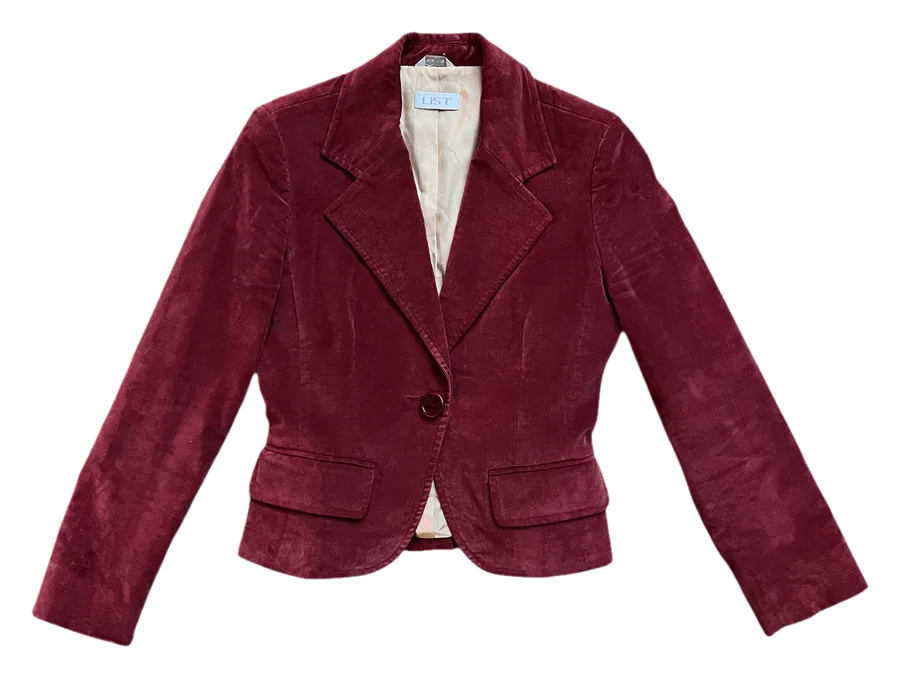 Veste cintrée List bordeaux, effet velours